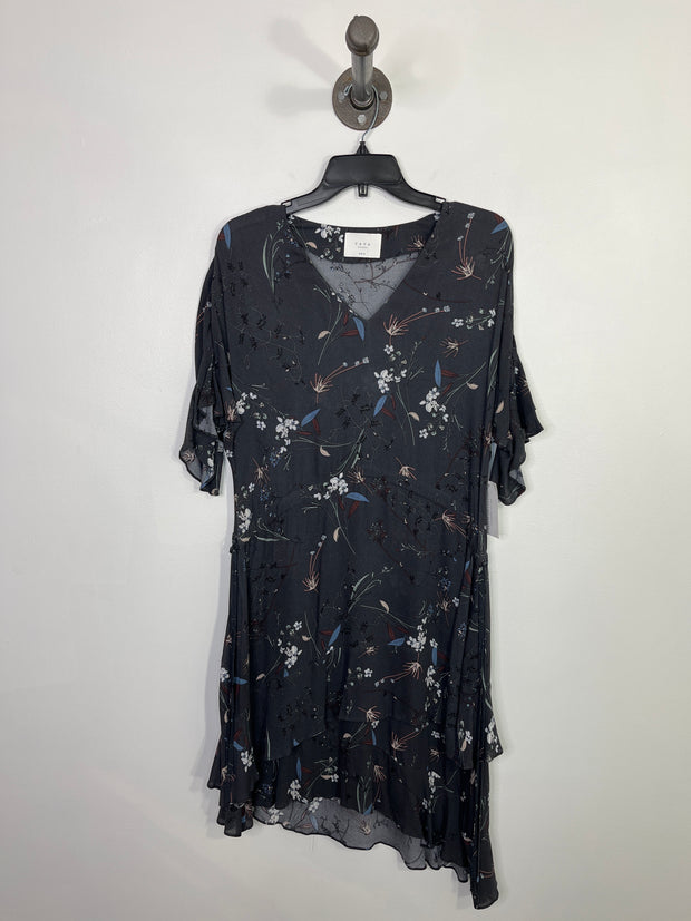 Yaya Grey Floral Midi Dress