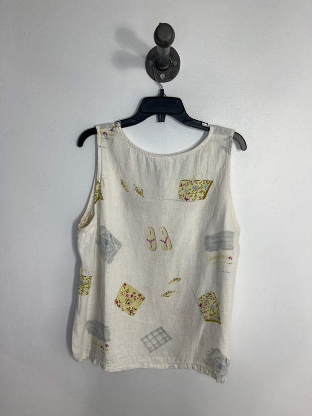 Hot Cotton White Linen Tank