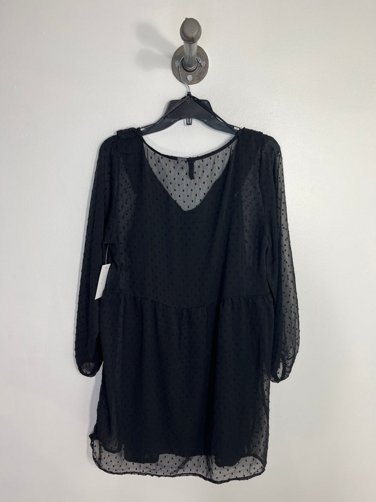 Divided Black Sheer Dress