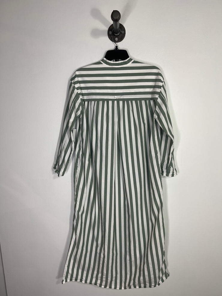 Vestido de rayas verde y blanco de Madewell