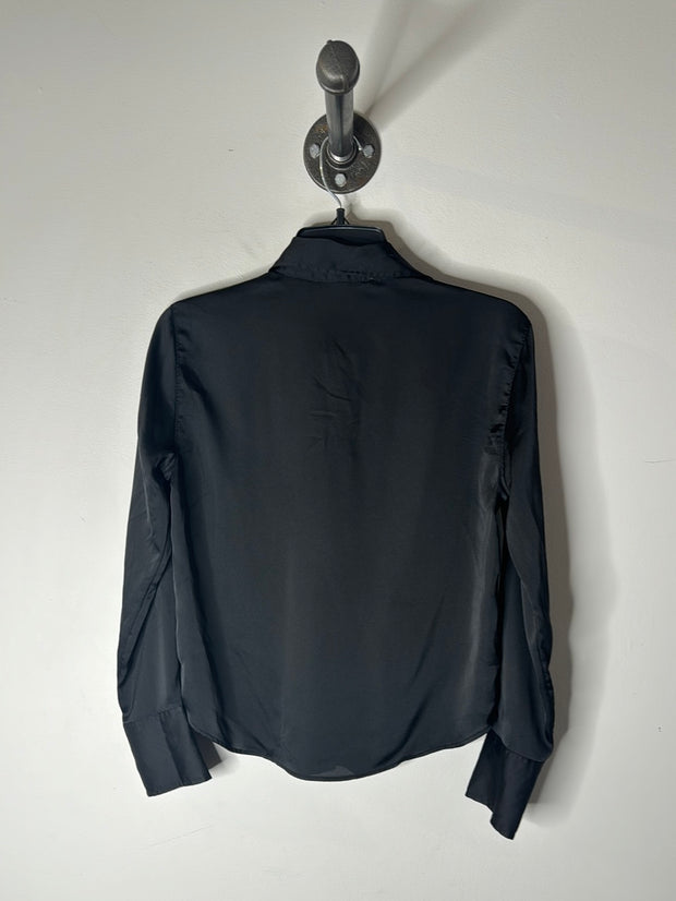 Abercrombie Blk Satin Blouse