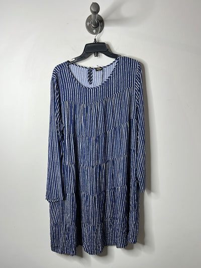 Vonda White/Blue Strip Dress