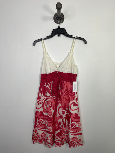 Max S. Wht/Pnk Pattern Dress