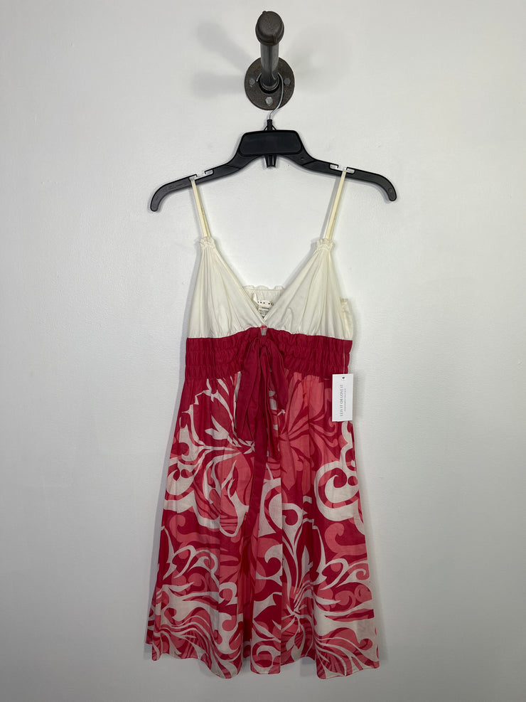 Max S. Wht/Pnk Pattern Dress