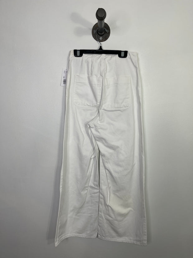 Zara White Gold Button Jeans