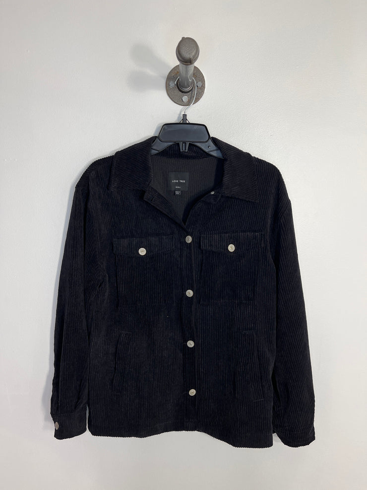 Love Tree Black Corduroy Top