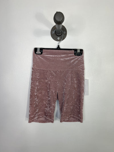 Tna Pink Velvet Biker Shorts