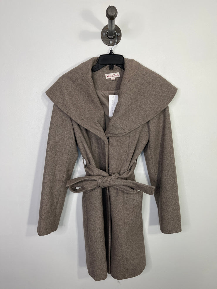 Merona Brown Tie Trench Coat