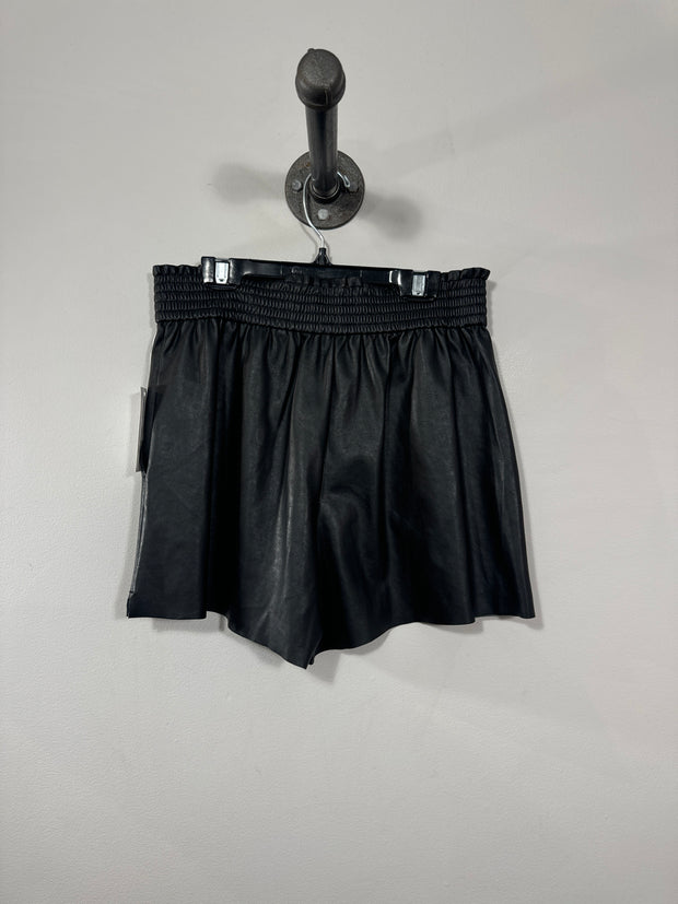 Wilfred Black Leather Shorts