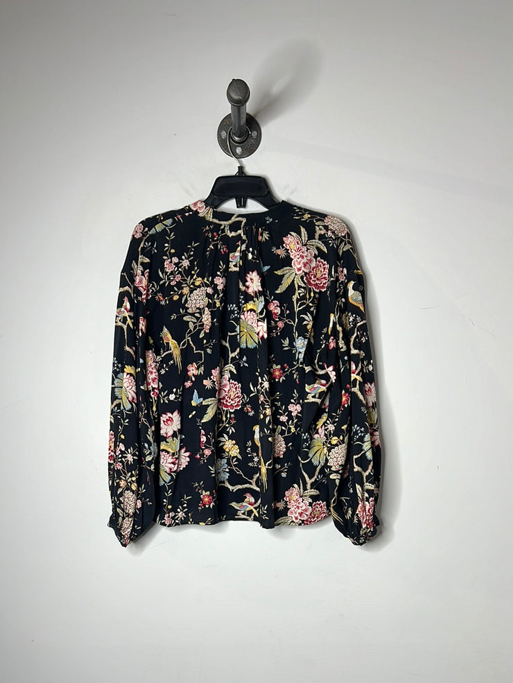 H&M Black Floral Lsv Shirt