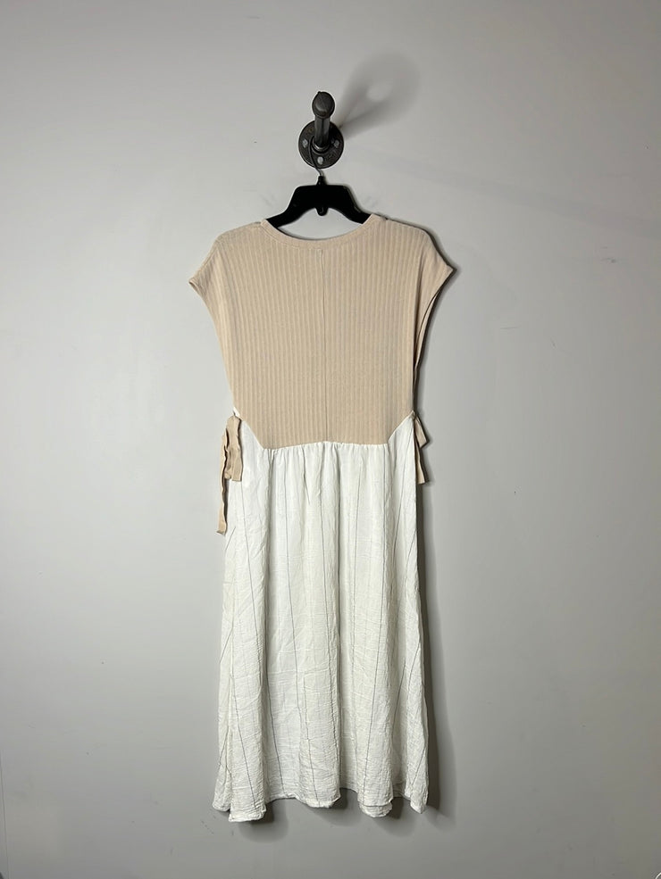 Zara Beige/White Maxi Dress
