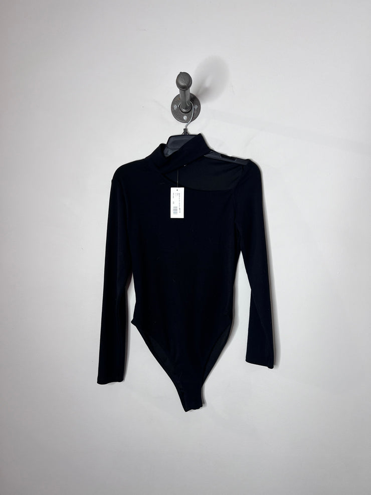 Zara Blk Lsv Cut-Out Bodysuit