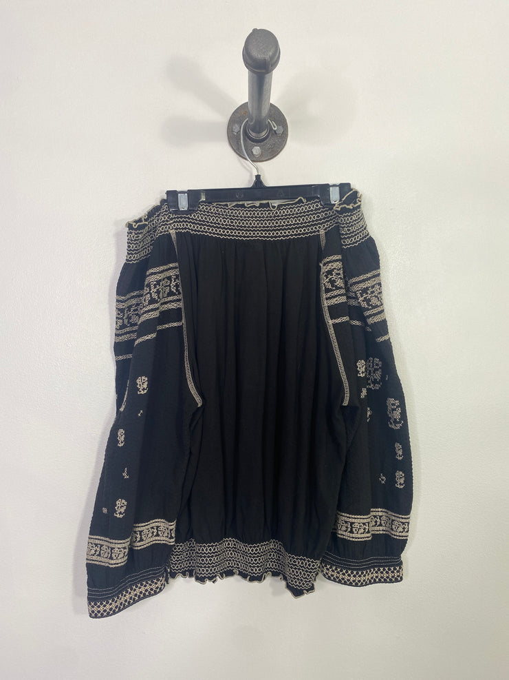 Tree P. Blk Off-Shoulder Top