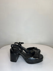 H&M Blk Chunky Open Toe Heel