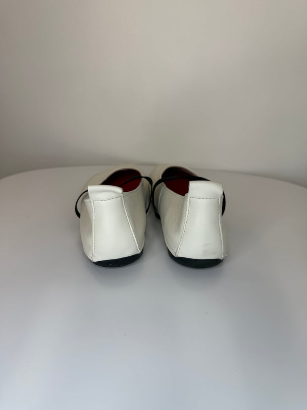 Camper White Leather Flats