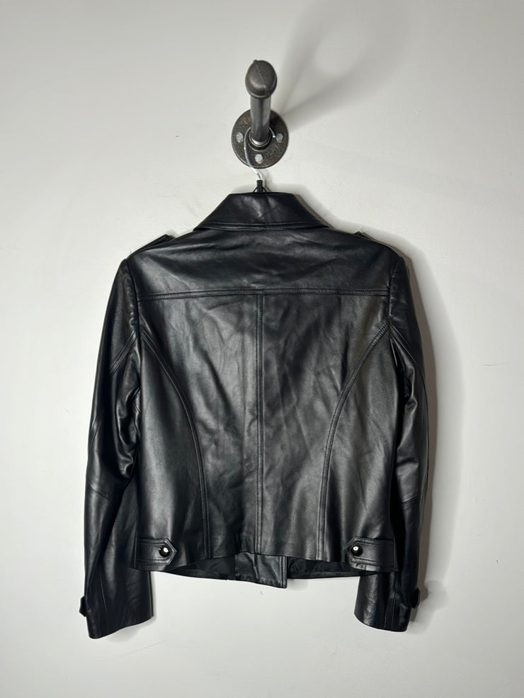 Xianghainer Blk Leather Jacket