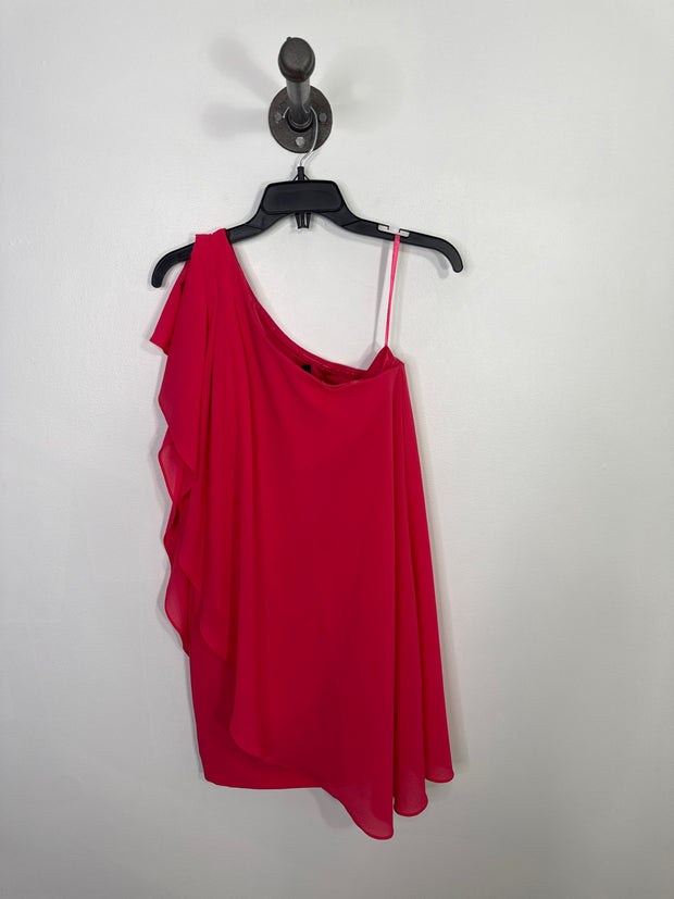 Aqua Pink One-Shoulder Dress