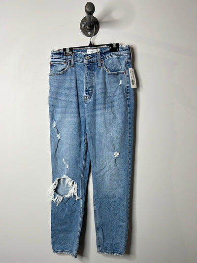 A&F High Rise Ripped Jeans
