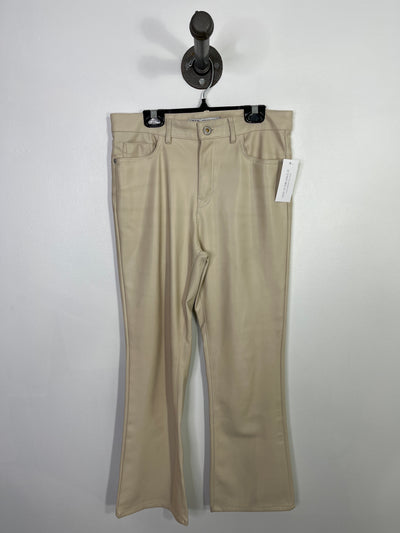 Zara Cream Faux Leather Pants