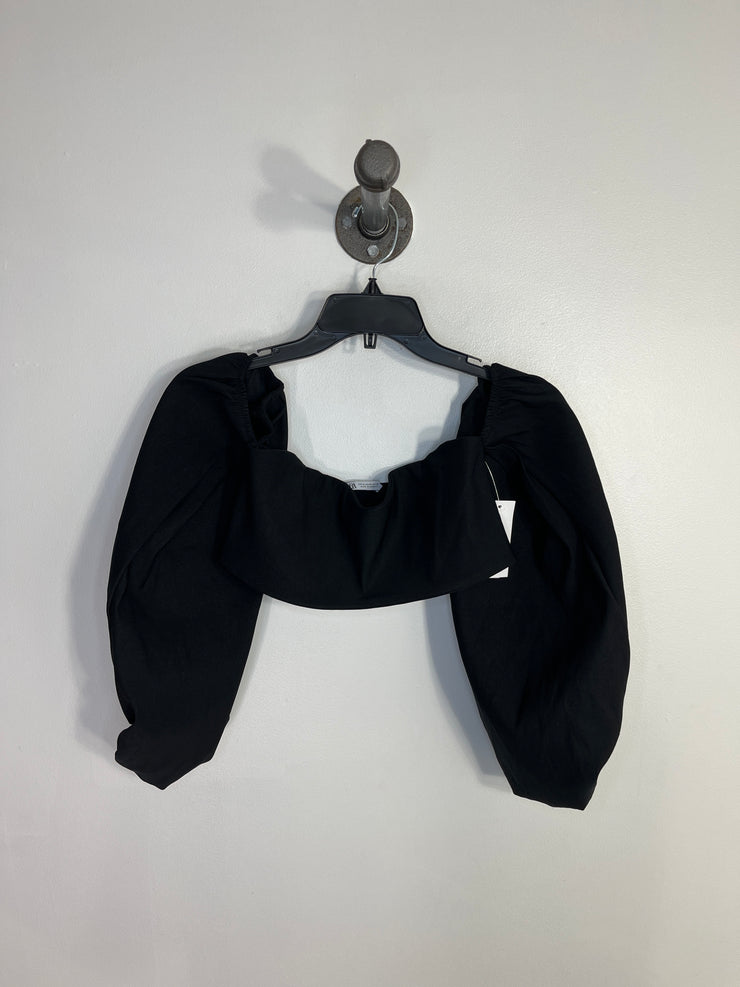 Zara Black Puff Sleeve Top