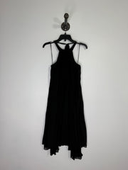 Pink Stitch Black Halter Dress