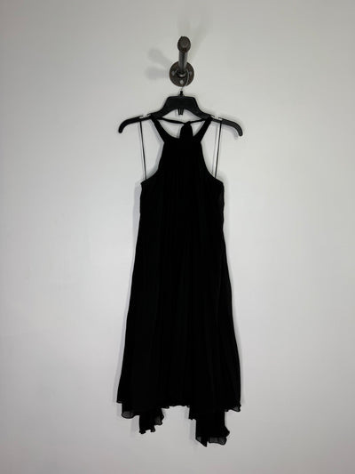 Pink Stitch Black Halter Dress