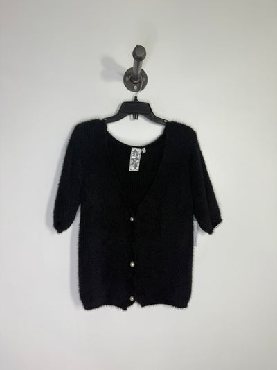 Sadie & Sage Black Fuzzy Cardi