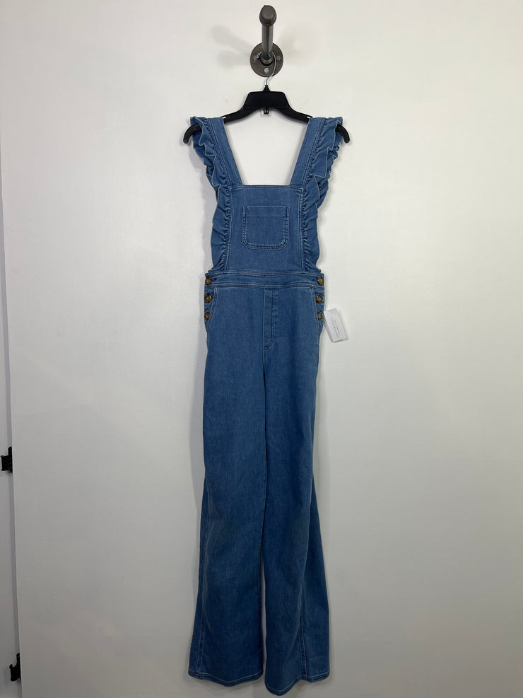 Sezane Denim Ruffle Jumper