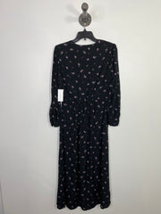 MNG Black Floral Midi Dress