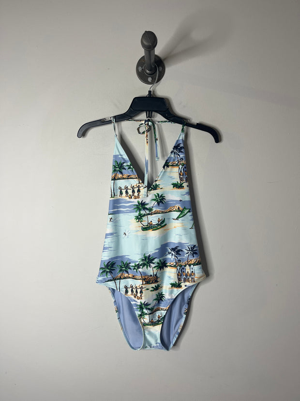 Aerie Halter Blue One Piece