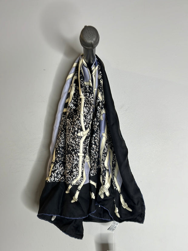 Longchamp Blk/Ble Scarf