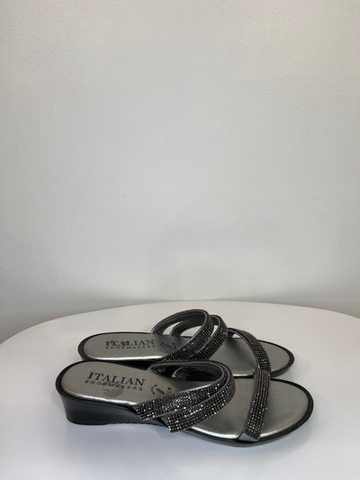 Italian Shoe. Silver Sandals