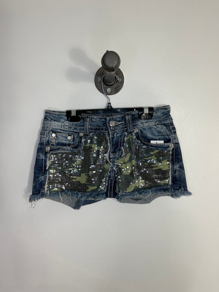Miss Me Denim Sequin Shorts