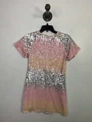 BCBG Pnk/Slvr Sequin Dress
