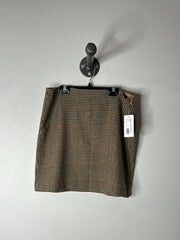 Dynamite Brown Plaid Skirt