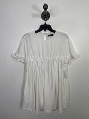 Zara Wht Babydoll Ruffle Dress