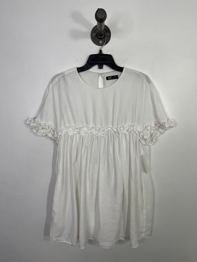Zara Wht Babydoll Ruffle Dress