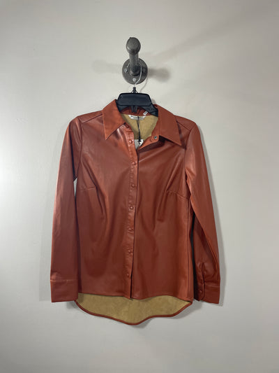 Stradivarius Brn Leather Shirt