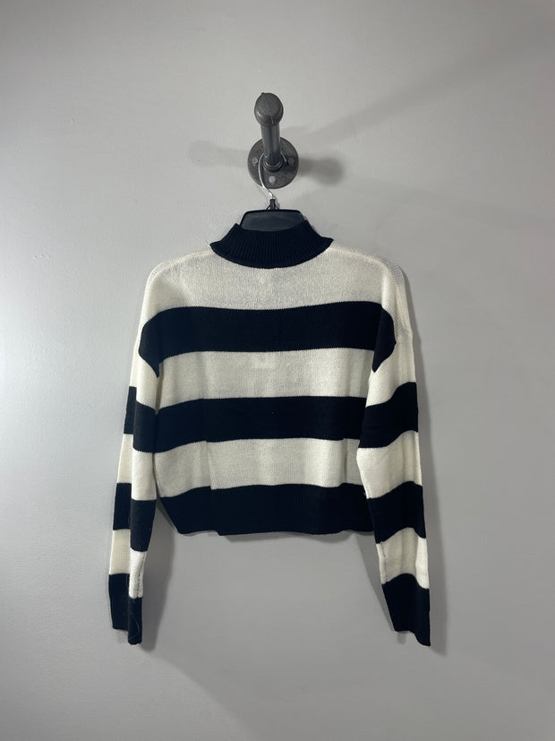 Divided Blk/Wht Stripe Sweater