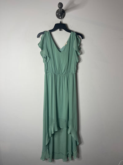 Cozy Casual Grn High Low Maxi