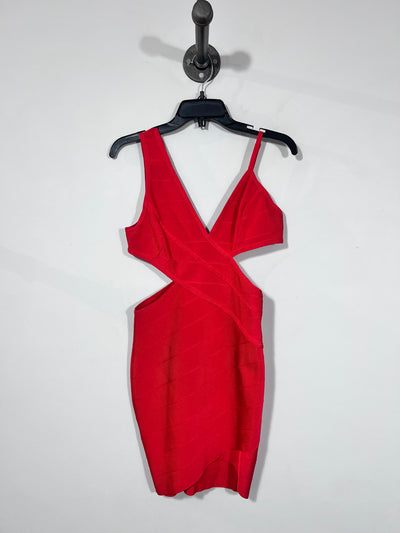 Fashion Nova Red Cut-Out Dress