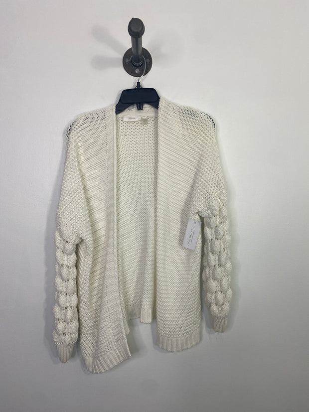 Cloth White Open Cardigan