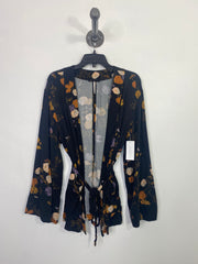 Free People Blk Floral Cardi