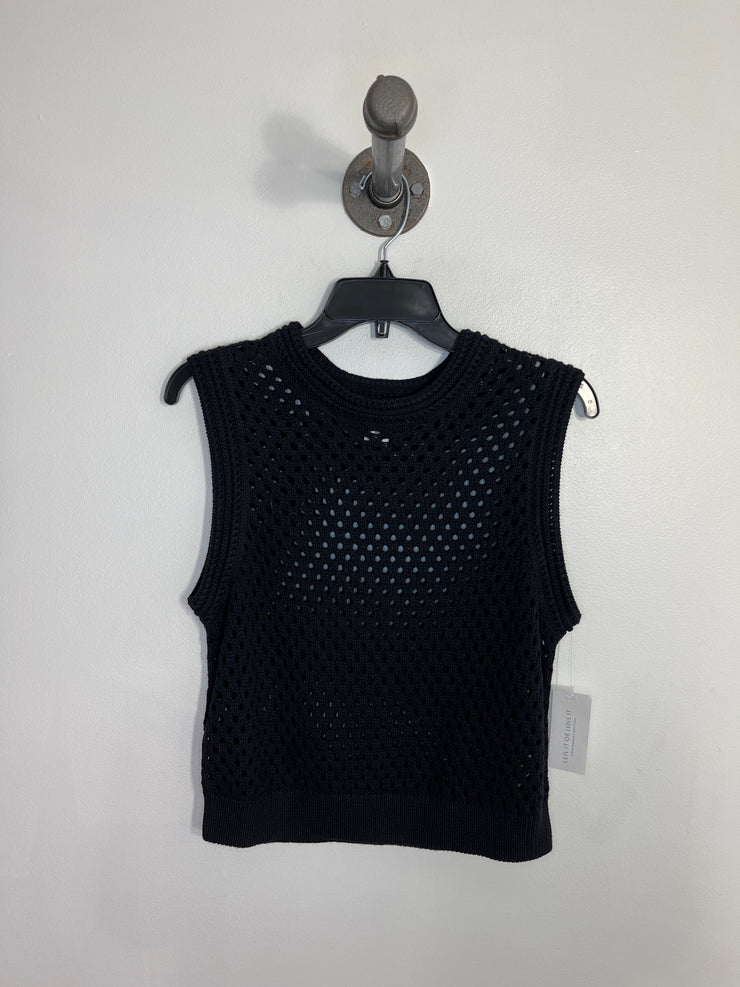 Sincerly J. Blk Mesh Knit Top