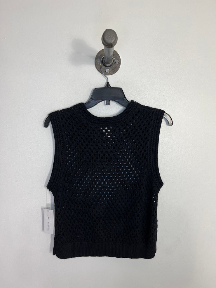 Sincerly J. Blk Mesh Knit Top