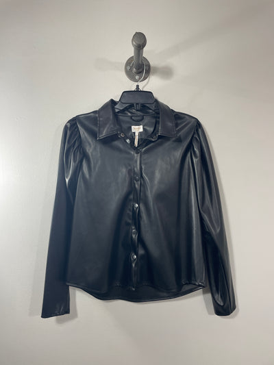 Laundry Blk Leather Button-Up