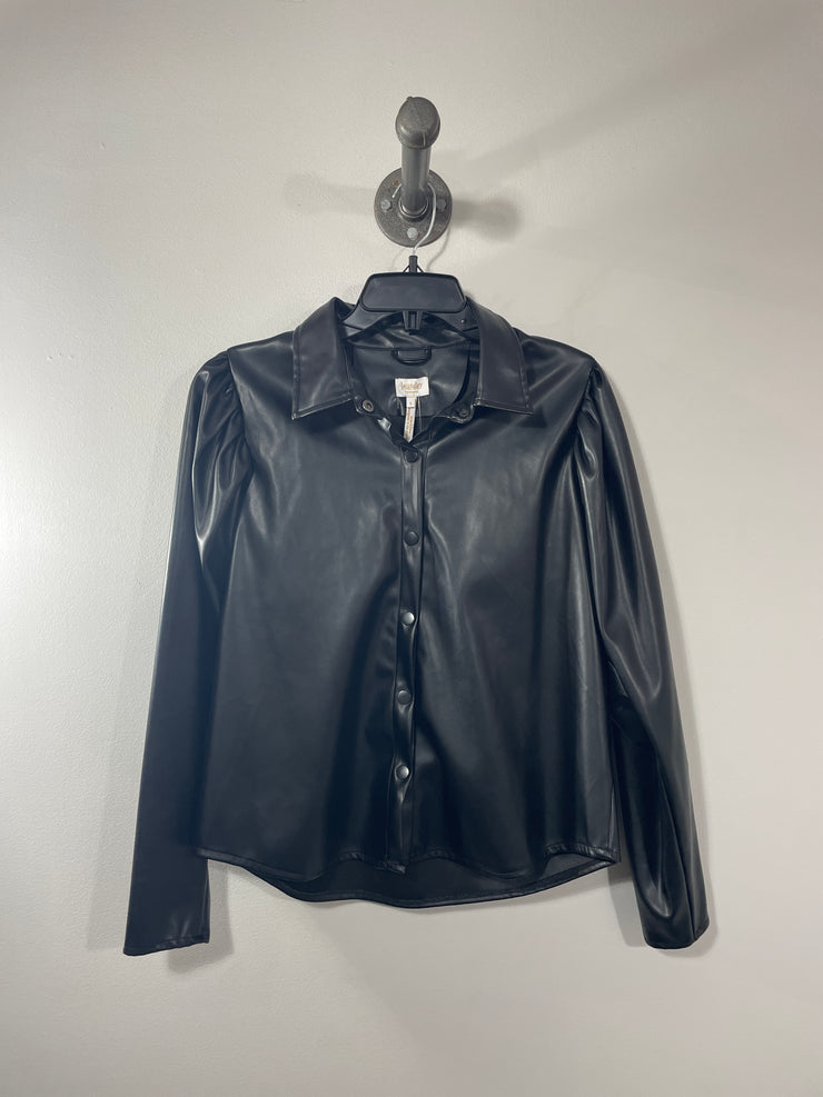 Laundry Blk Leather Button-Up