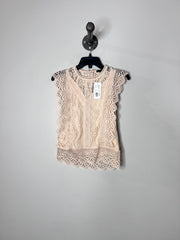 Black Tape Pink Lace Top