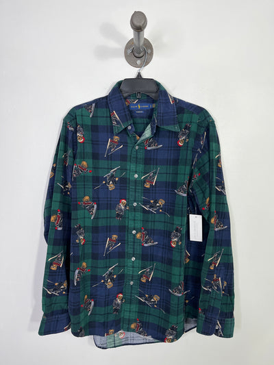 Ralph L. Grn/Bl Bear Button Up