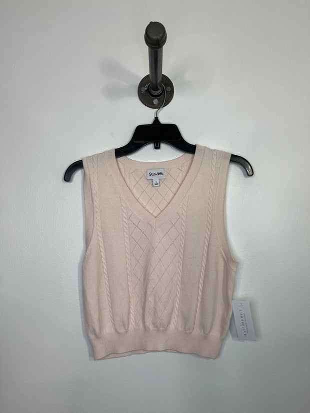 Sun.deh Baby Pink Sweater Vest